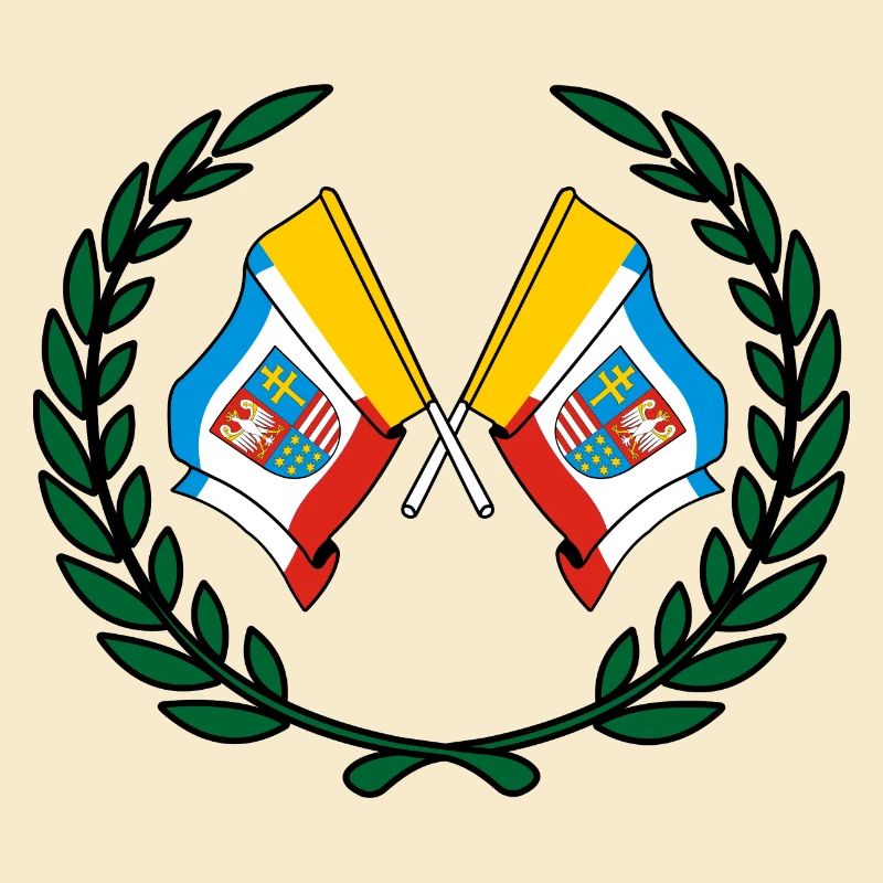Drapeaux Sainte-Croix couronne de laurier