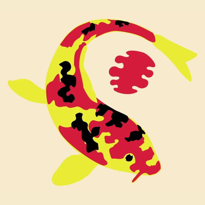 Abstract fish in bright colors