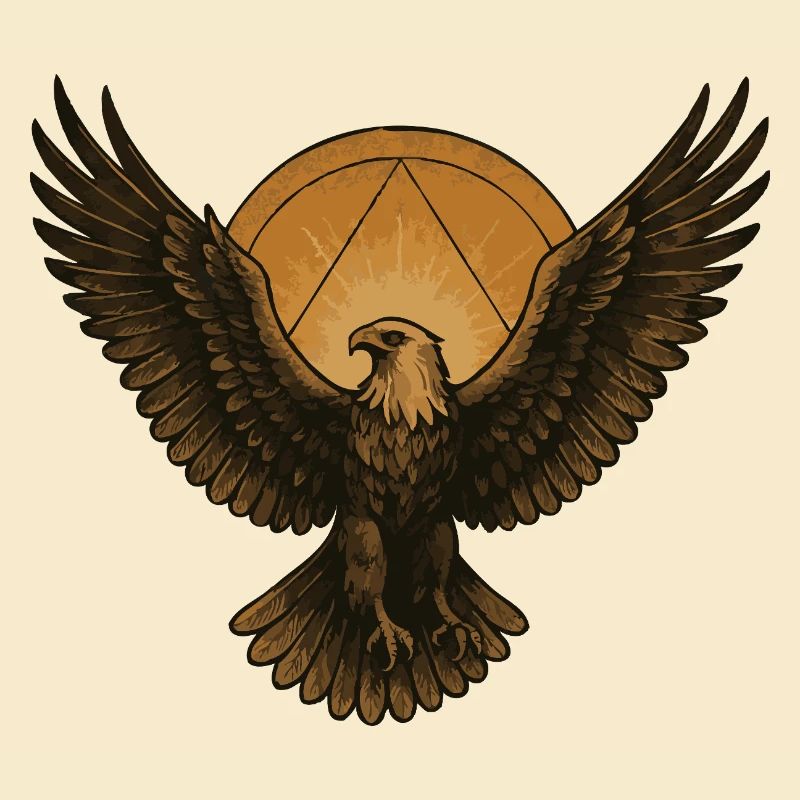 Aigle dans le cercle du soleil