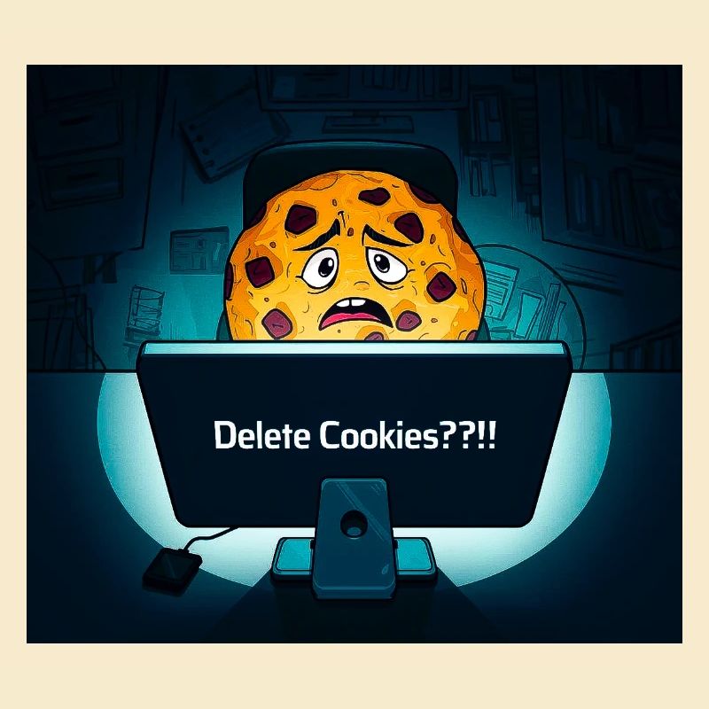 Cookie timide à l’ordinateur