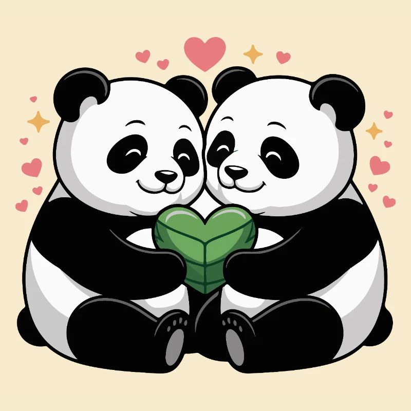 Panda couples in love