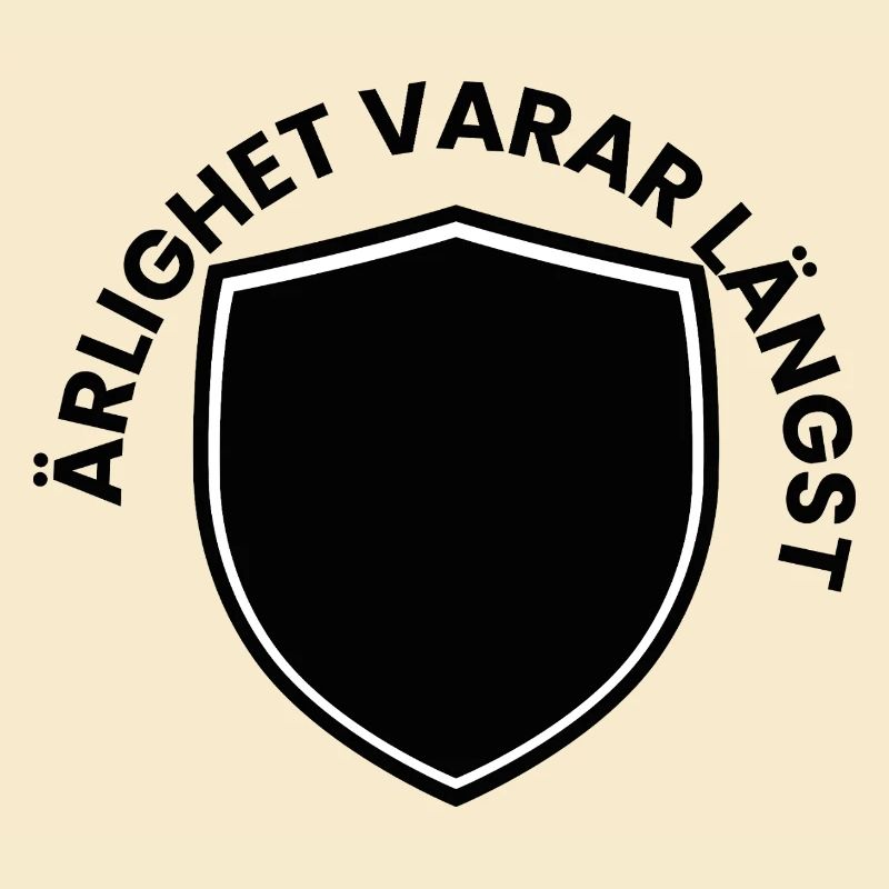 Schwarzer Schild mit weißem Umrandungsemblem