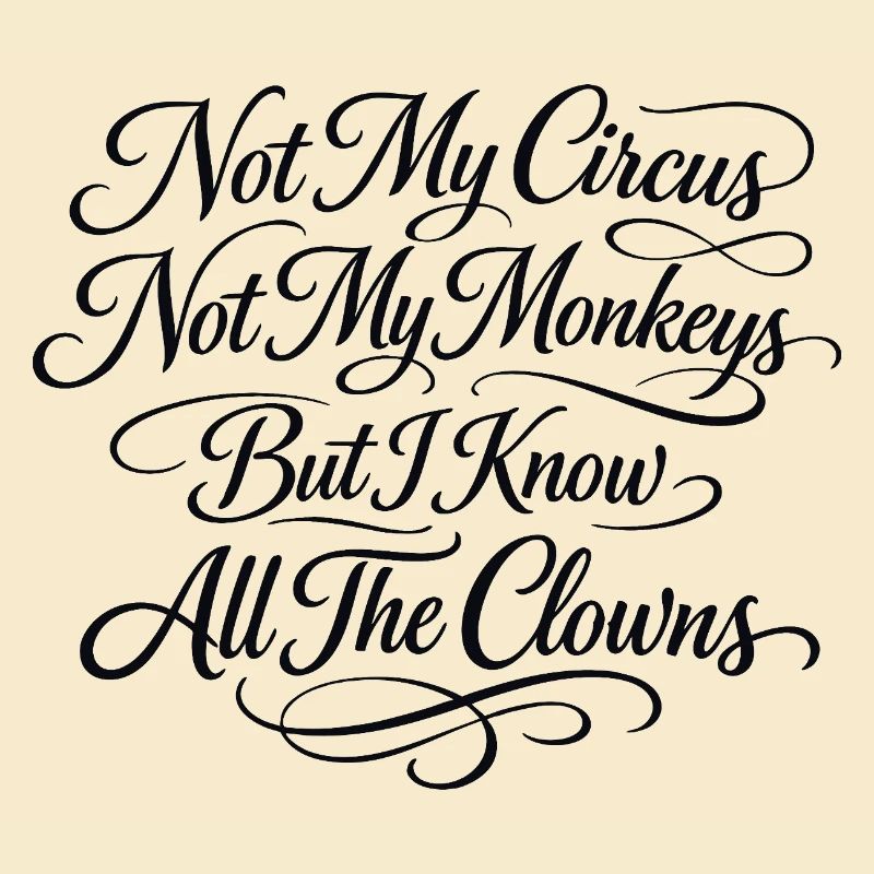 Pas mon cirque, pas mes singes, je sais