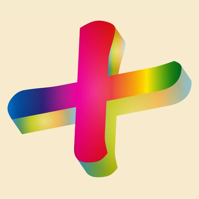 buntes Plus Zeichen in Regenbogenfarben