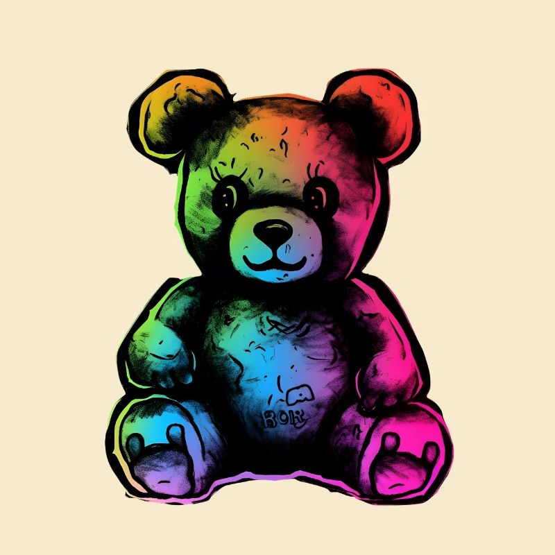 Rainbow teddy bear