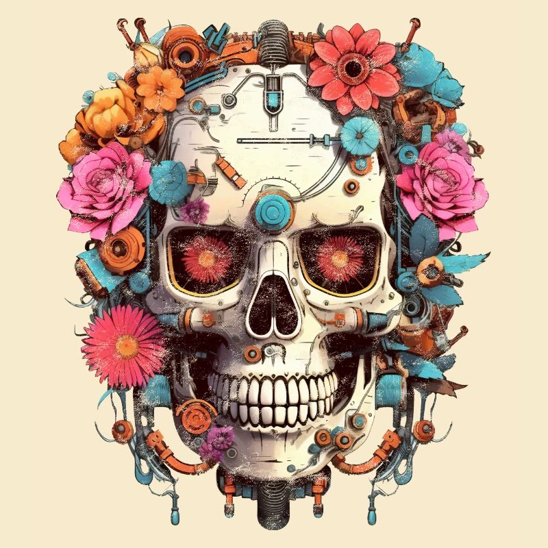 Cyborg Skull Robot Android Sugar Skull