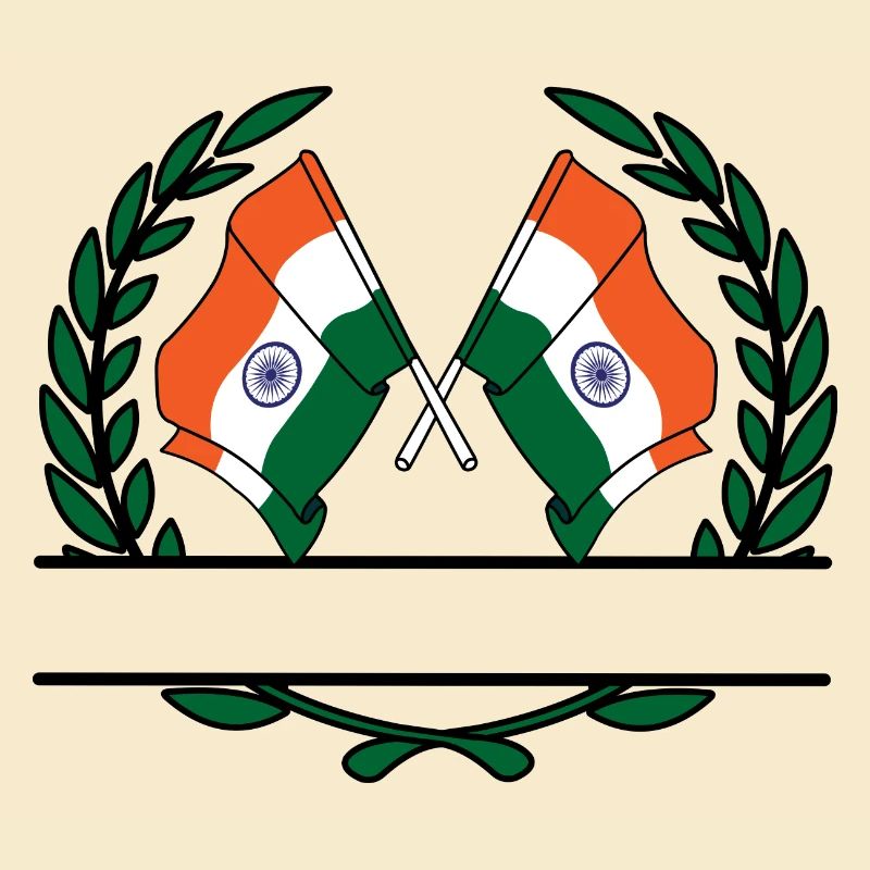 Drapeaux Inde bannière couronne de laurier