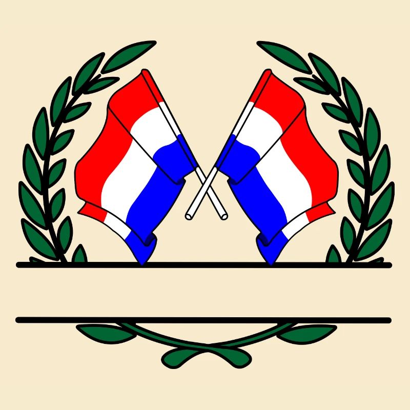 Flags Netherlands laurel wreath banner