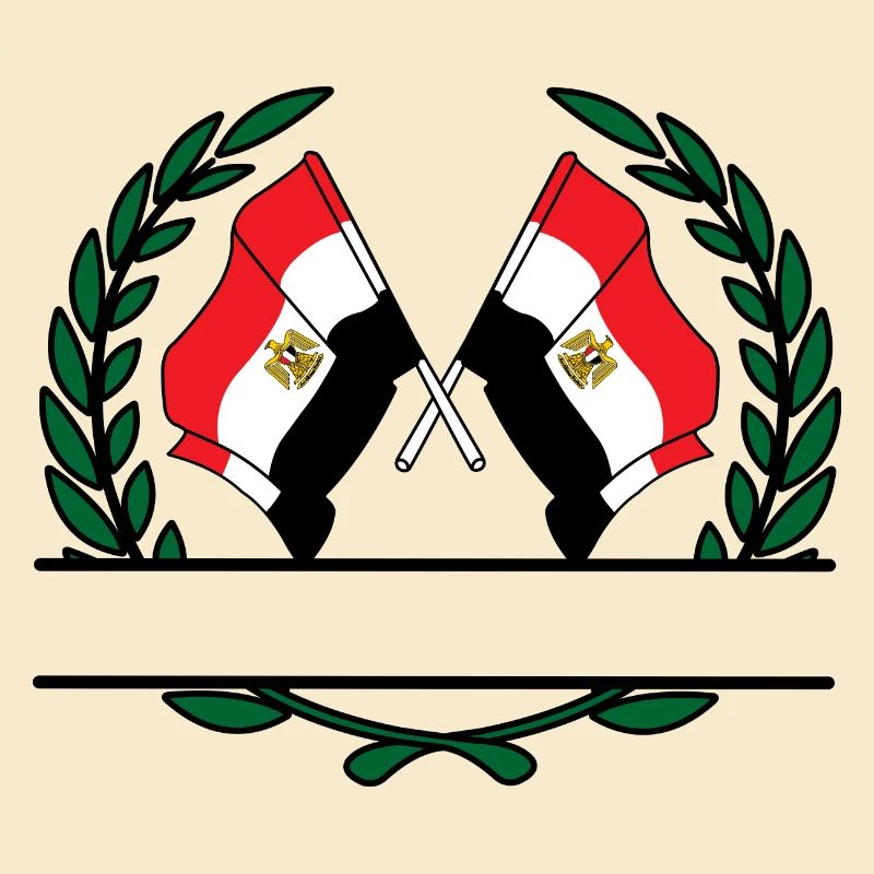 Drapeaux Égypte couronne de laurier bannière