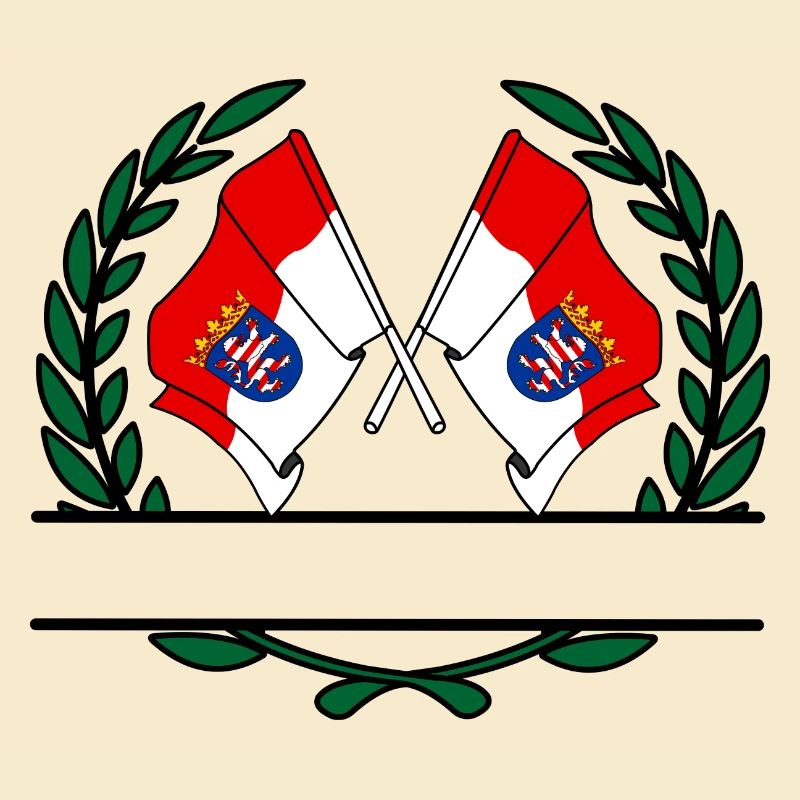 Drapeaux Hesse couronne de laurier bannière