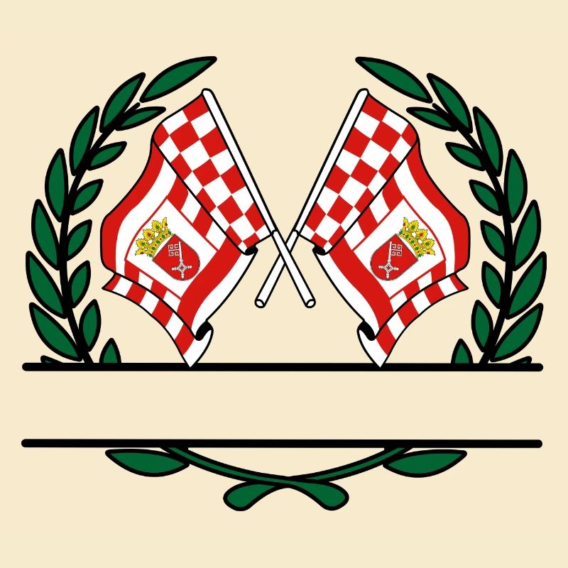 Drapeaux Brême couronne de laurier bannière