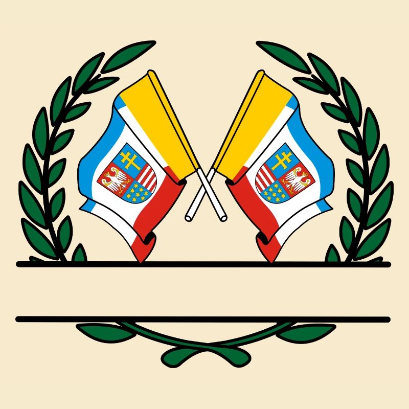 Drapeaux Sainte-Croix couronne de laurier bannière