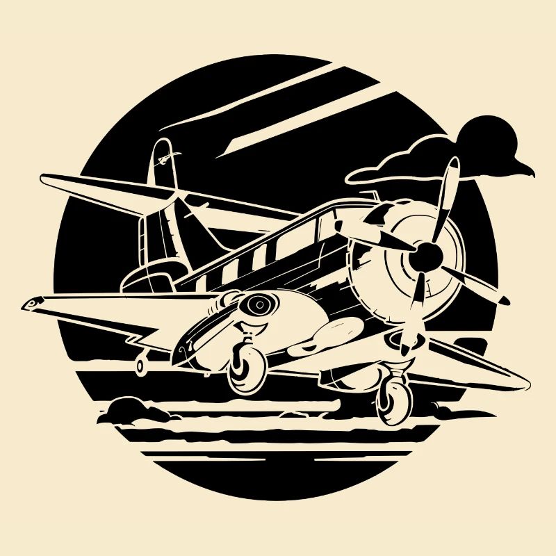 Propeller Plane Drawing