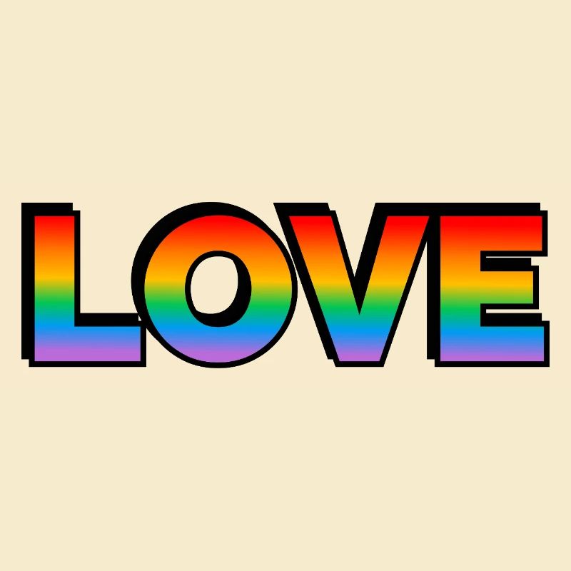 LOVE LGBT Pride Month rainbow text