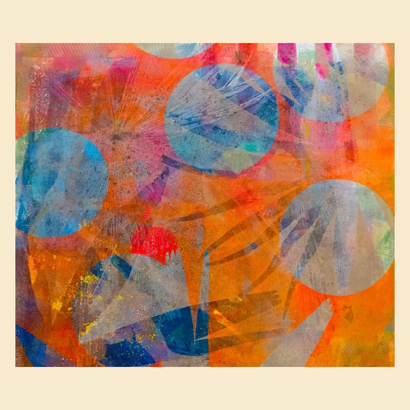 Abstract colorful circles on vivid background