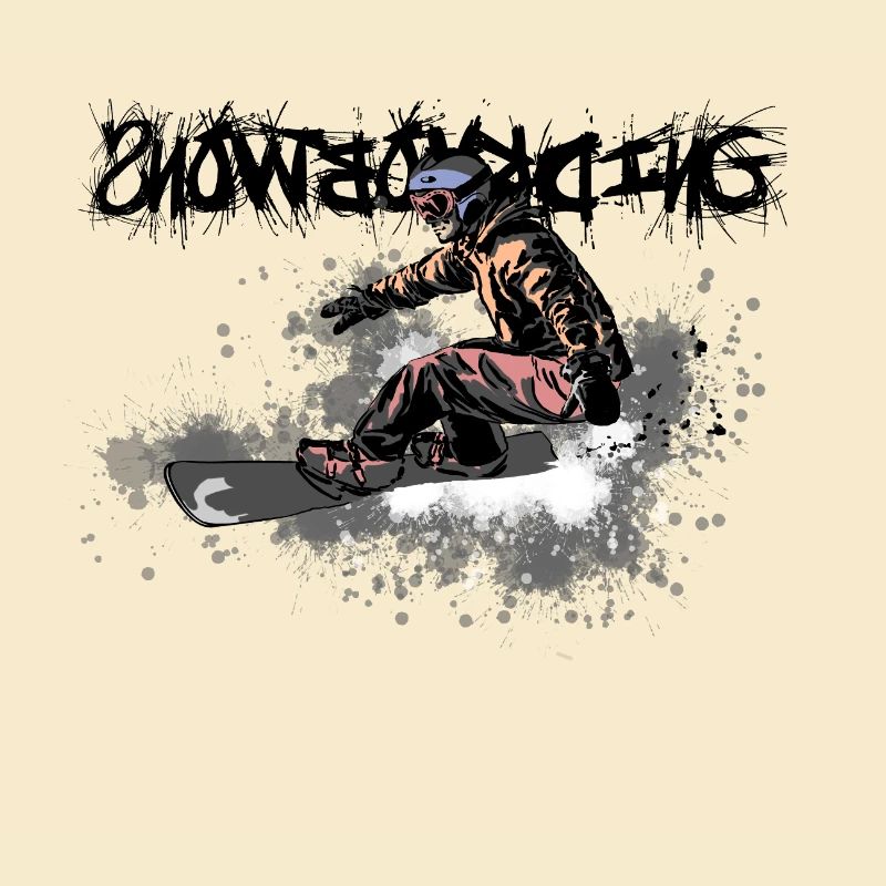 Dynamischer Snowboarder im Actionstil