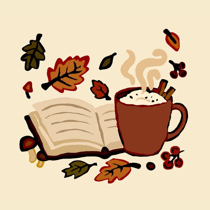 L’odeur du café et les chuchotements des livres... Design de rêve d’automne