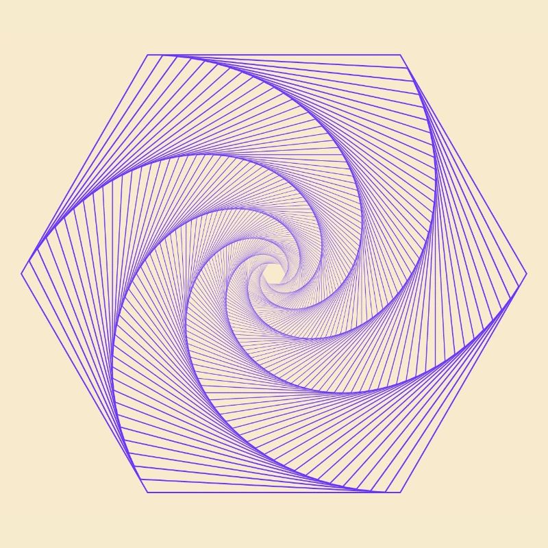 Spiral in hexagonal pattern