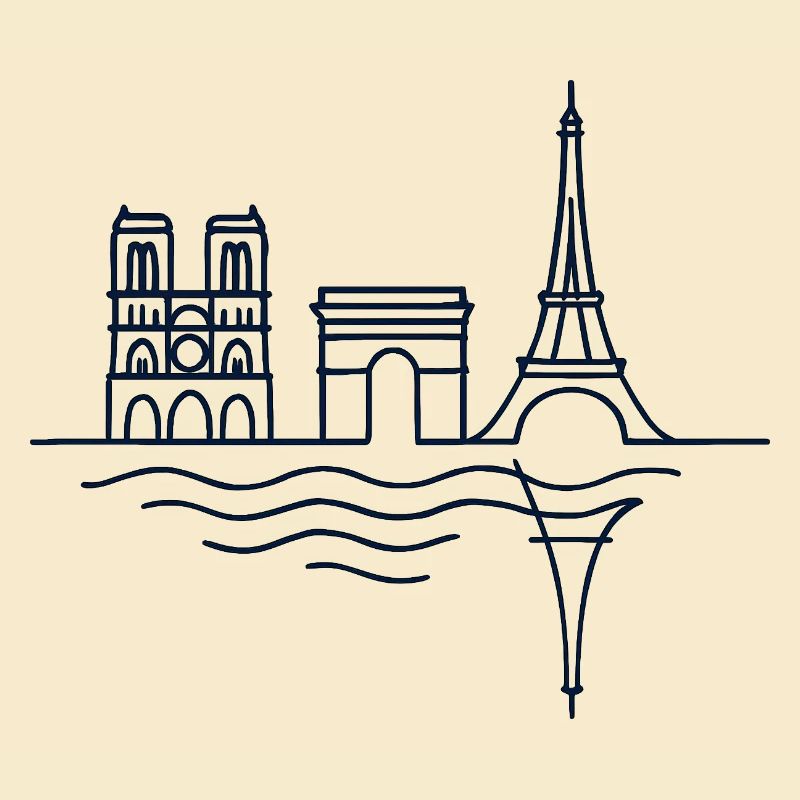 Lignes Parisiennes: Tour Eiffel et Arc de Triomphe