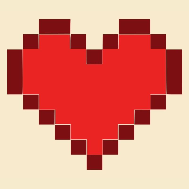 Pixel Heart 8-Bit Retro Gaming Vector