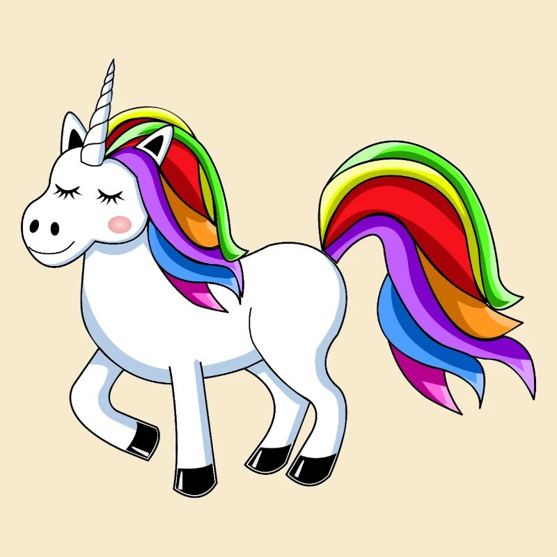 Regenbogen-Einhorn Cartoon-Design