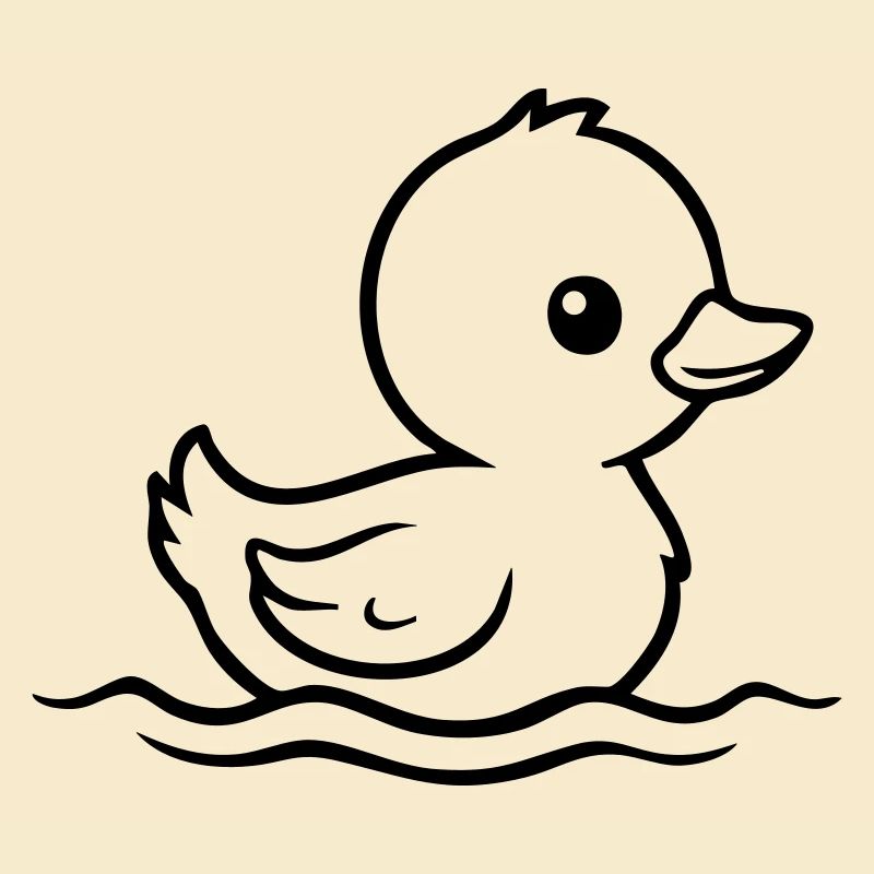 Nage de bébé canard – Noir et Blanc