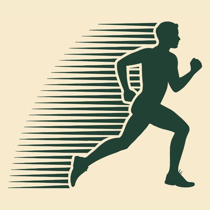 Silhouette en course au sprint