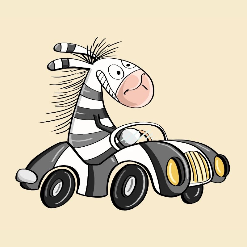 Cool Zebra Rides Car - Voiture de course comique