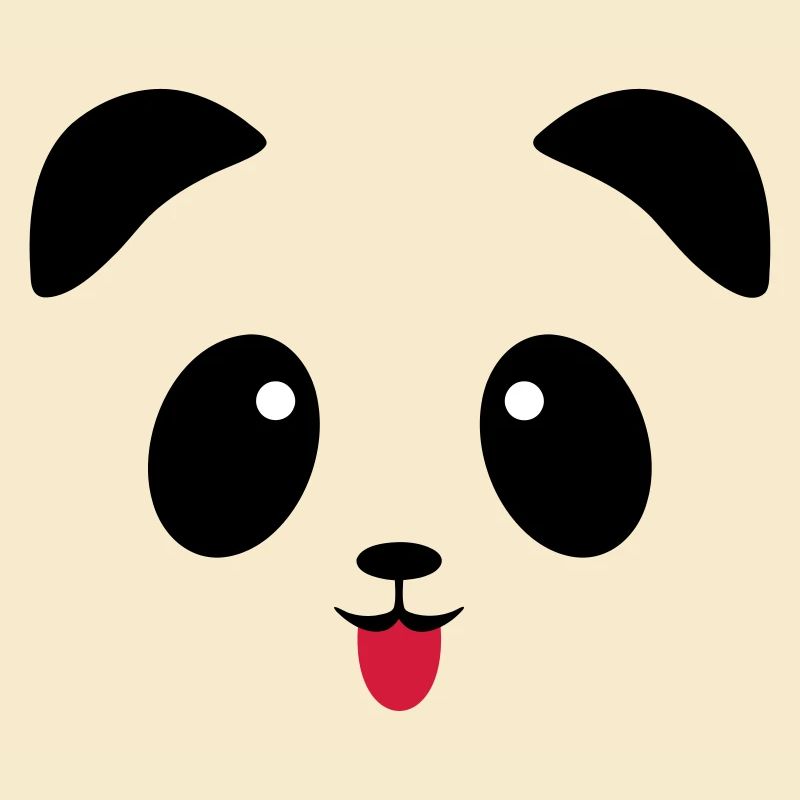 Panda face tongue