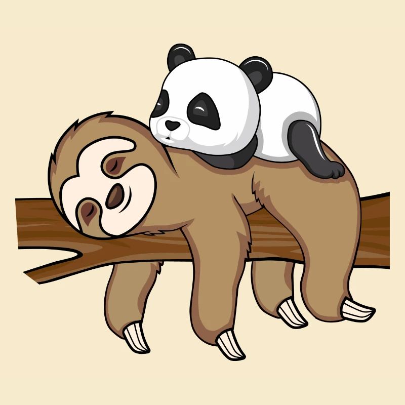 Sloth et Panda Mignons Animal Design