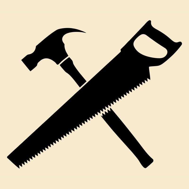 Tools carpenter hammer and saw