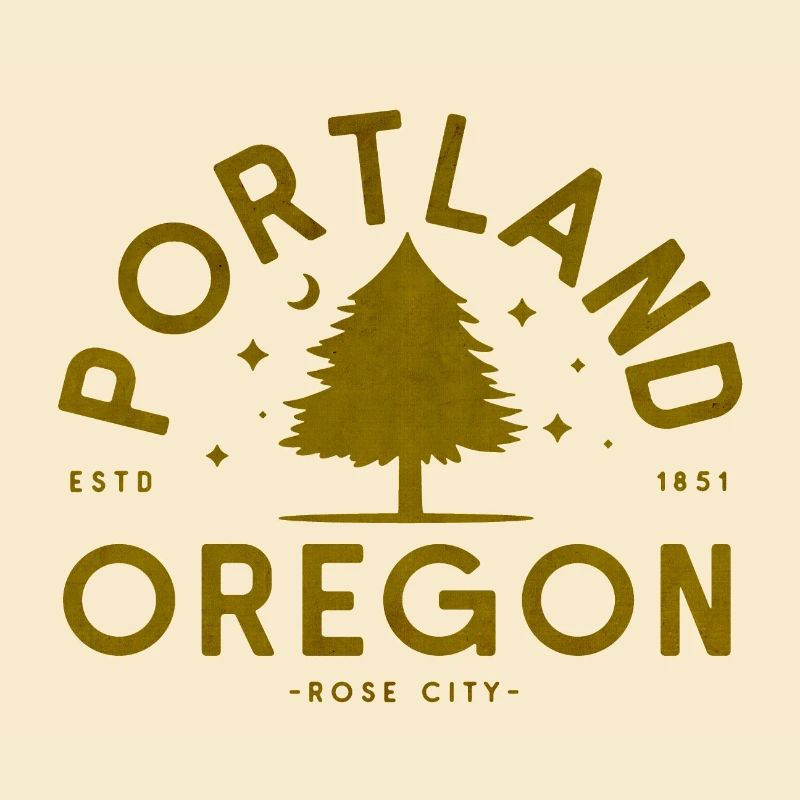 Portland Oregon Vintage Tree Logo