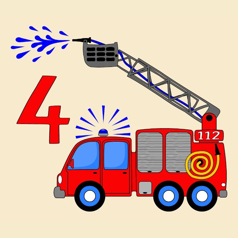 Fire engine 4 birthday children