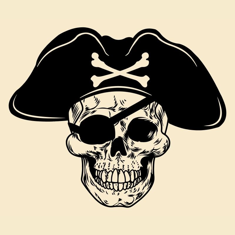 Chapeau de pirate crâne et cache-œil