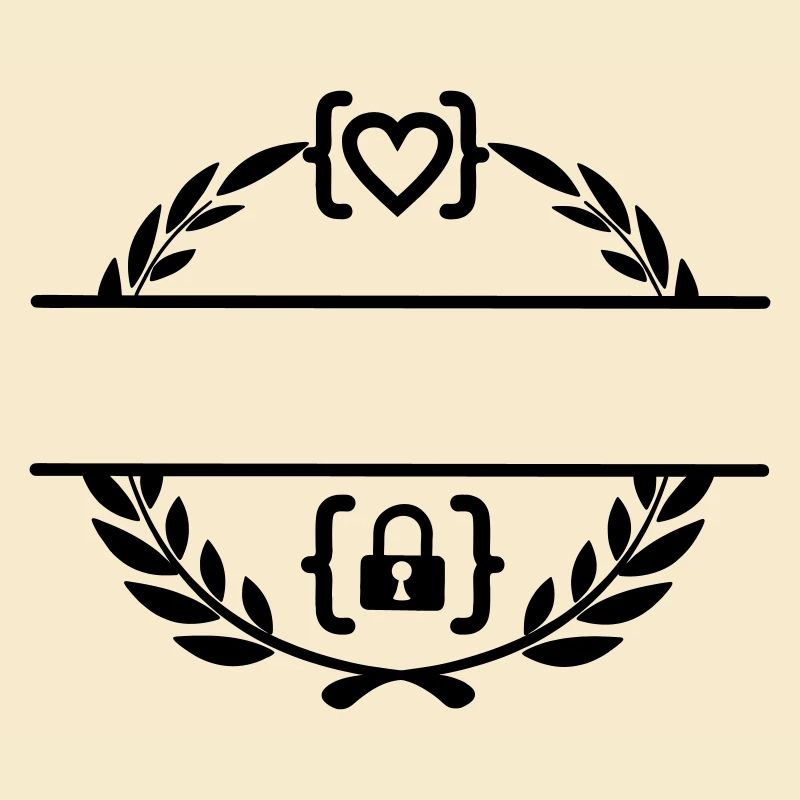 Code avec cœur et code avec cadenas couronne de laurier m