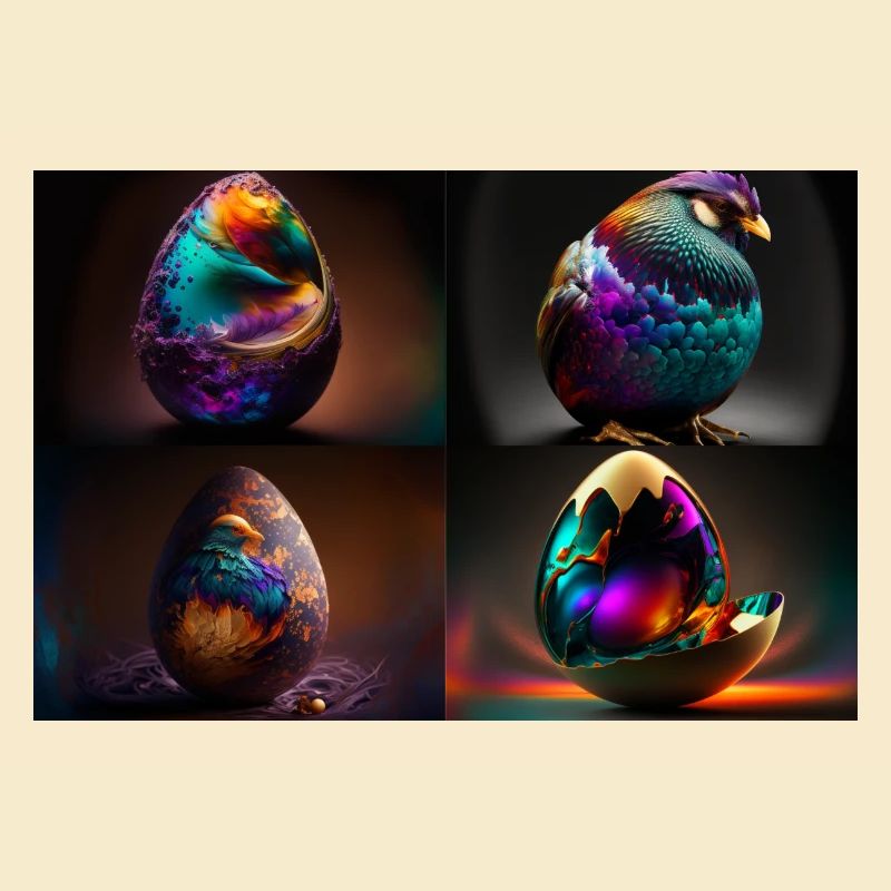 chickens egg colored