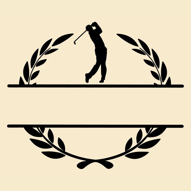 Golfeur en monogramme de couronne de laurier