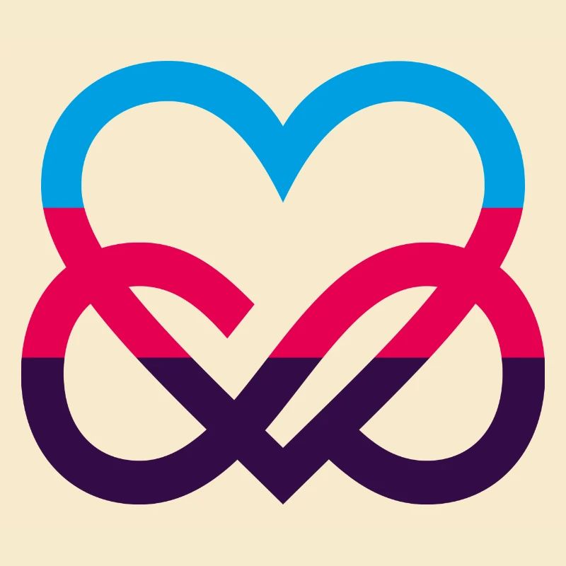 Polyamorie Pride Flagge Herz Infinity Heart