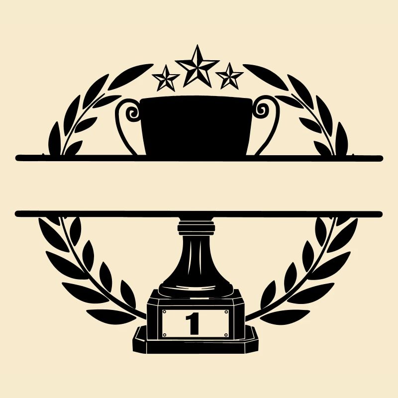 Coupe en couronne de laurier avec bannière nominative