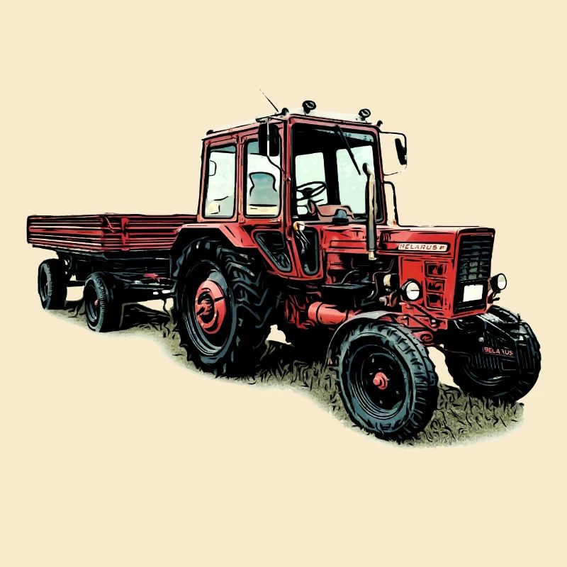 Biélorussie MTS 80 avec remorque