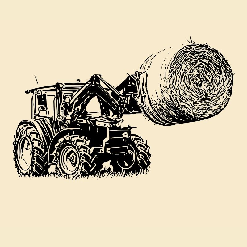 Traktor MFF 4700 M mit Strohballen