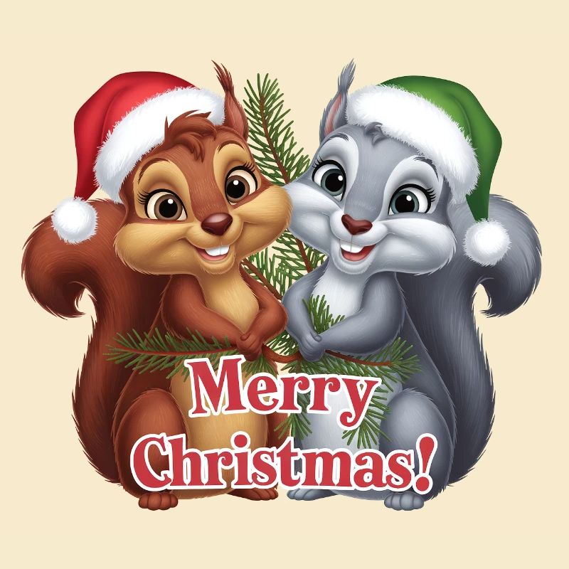 Joyeux Noël Écureuil Noël Mignon