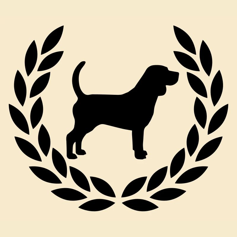 Beagle with laurel wreath