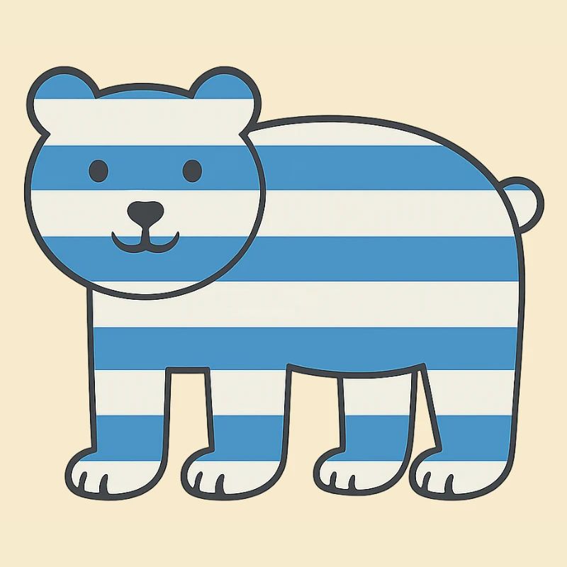 Bear with stripes in nautical style