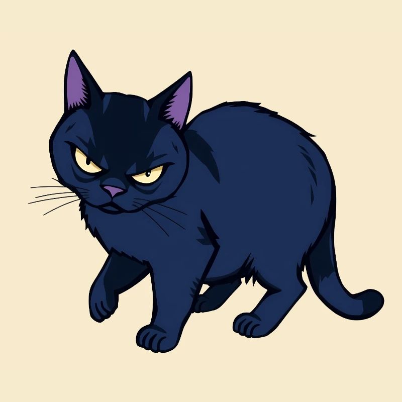 Grim Black Cat