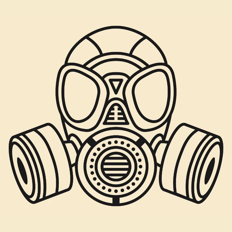 Silhouette de masque à gaz : look militaire et techno