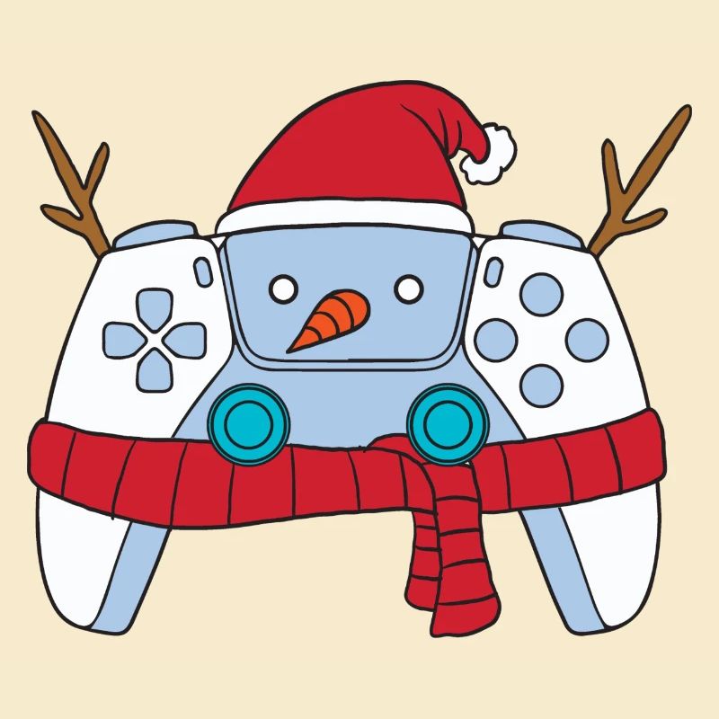Schneemann-Videospiel-Controller Weihnachts-Gamer