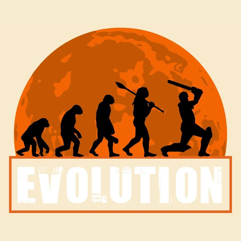 Cricket Evolution Batsman Funny Sports Player Gift