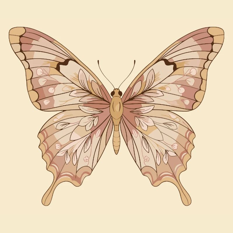 Soft Pink Butterfly Art