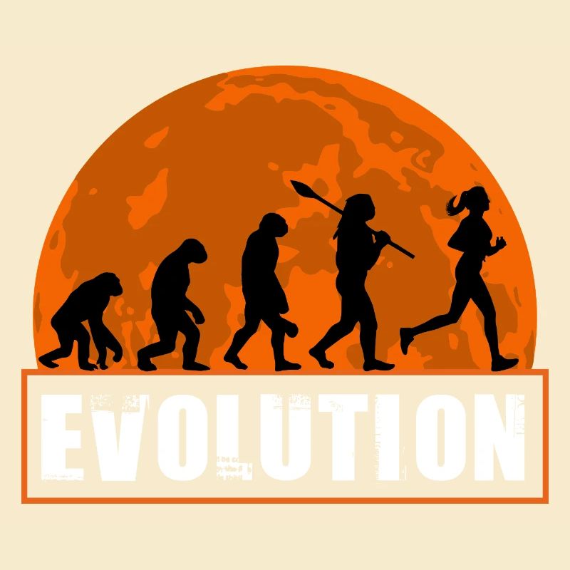 Evolution von Man Running Woman Jogger Kunst